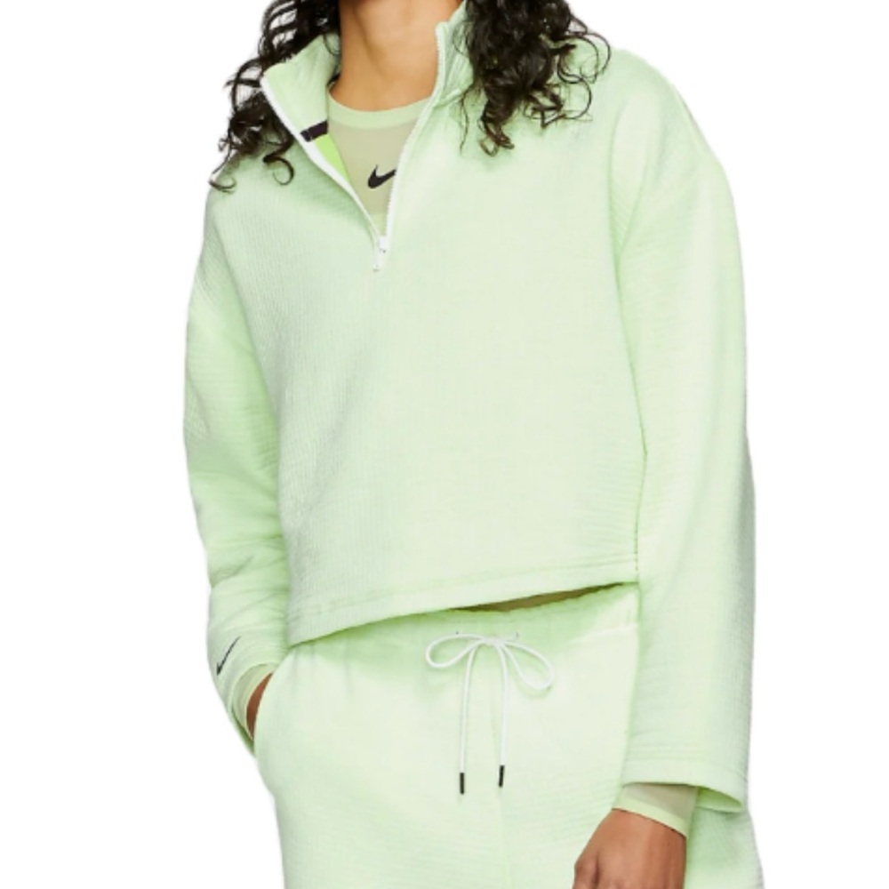 Nike Tech Fleece Top Size XS Cropped Sweatshirt Neon Green
